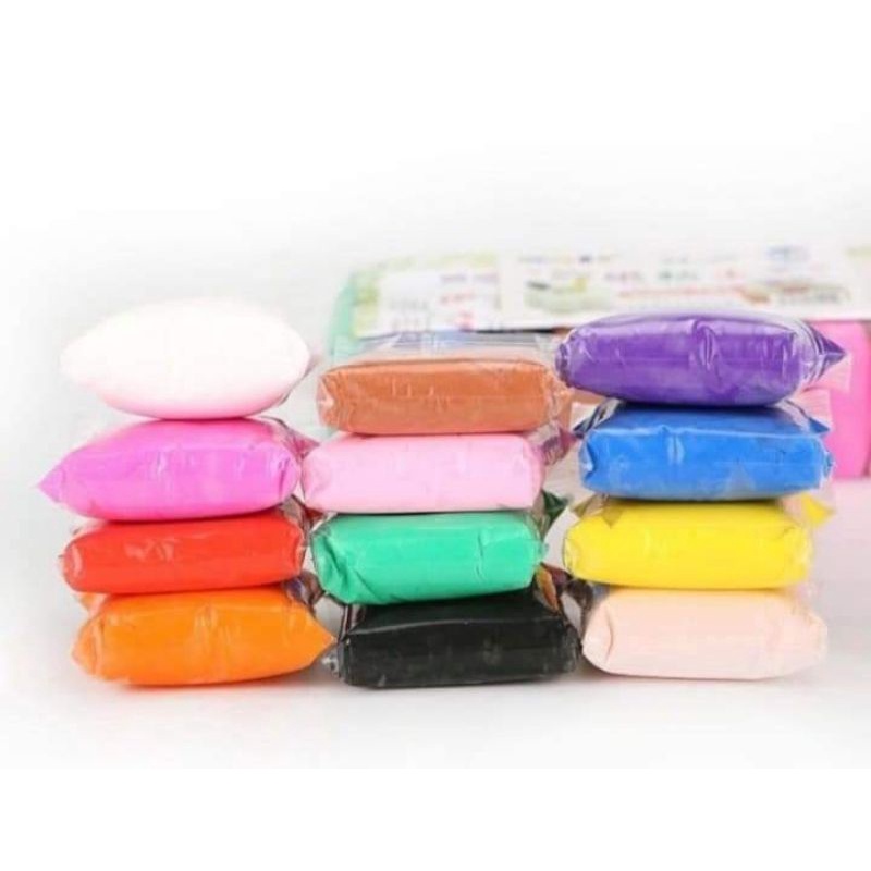 Clay Mainan Anak Isi 12Pcs Edukasi Malam Lilin Slime Murah Clay Dough Colour Play