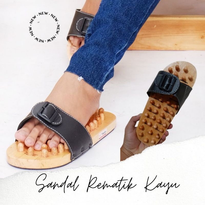 Sandal Kesehatan Kayu Jepit Sendal Terapi Alas Kaki Rematik Refleksi Repleksi Reflexi Akupuntur