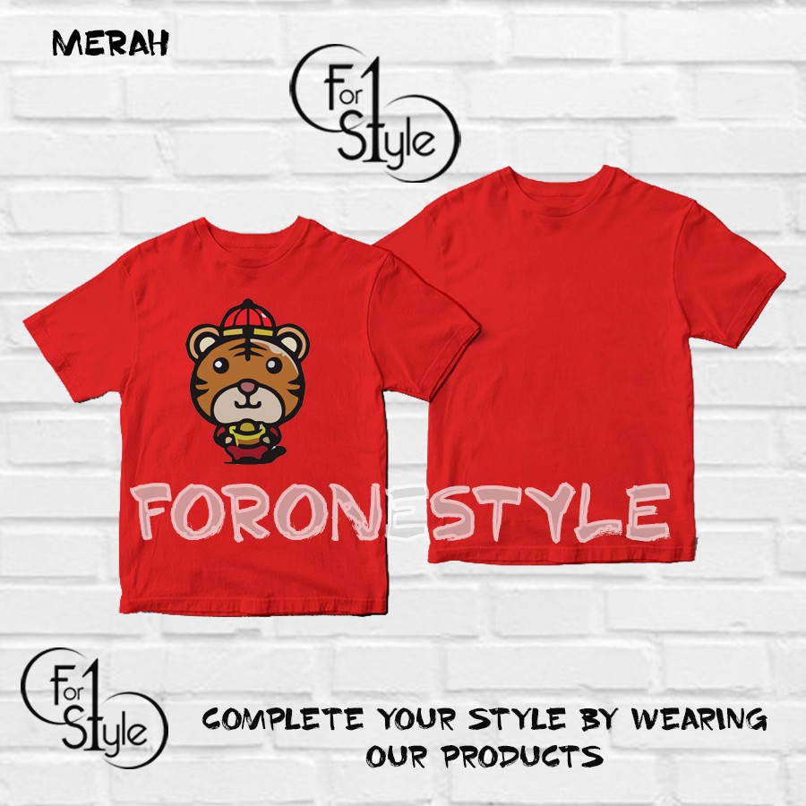 Baju Kaos Keluarga Family Couple Imlek 2022 HARIMAU TOPI CINA - KAOS IMLEK FREE NAMA - Kaos Imlek 20