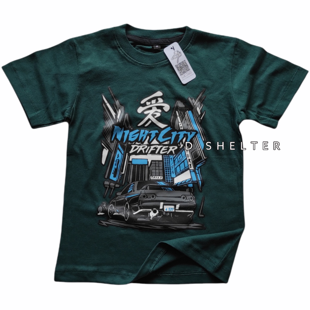 KAOS DISTRO ANAK HIJAU TUA DRIVTER/KAOS MURAH/DSHELTER