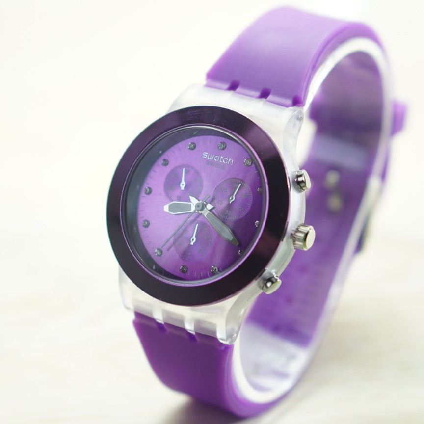 PA JAM TANGAN SWATCH RUBBER CHRONO OFF JAM TANGAN MURA PRIA WANITA - SW006