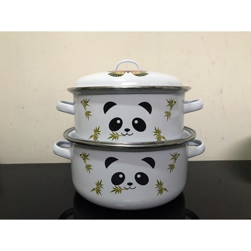 PANCI ENAMEL 18CM MOTIF PANDA