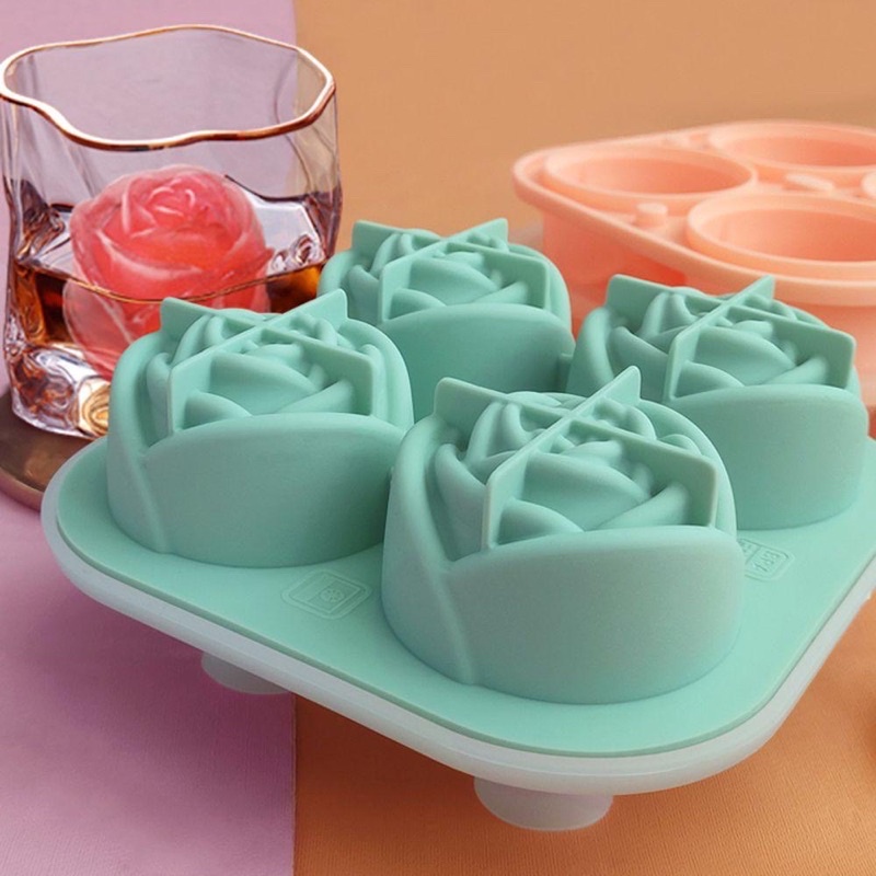 Cetakan es ice tray jelly bentuk rose