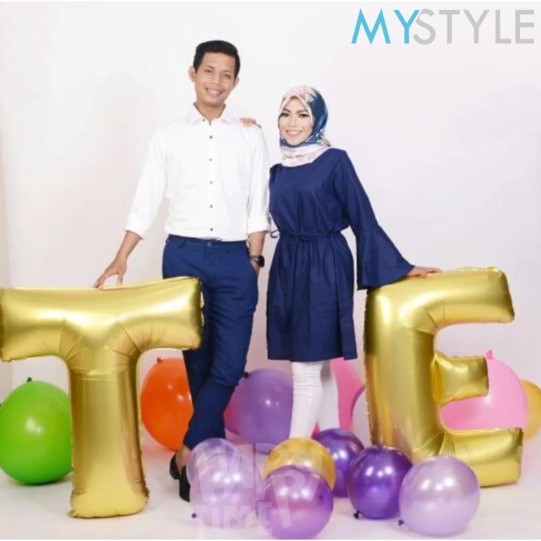 BALON FOIL HURUF JUMBO 1 METER GOLD BALON PESTA BALON MURAH BALON FOIL