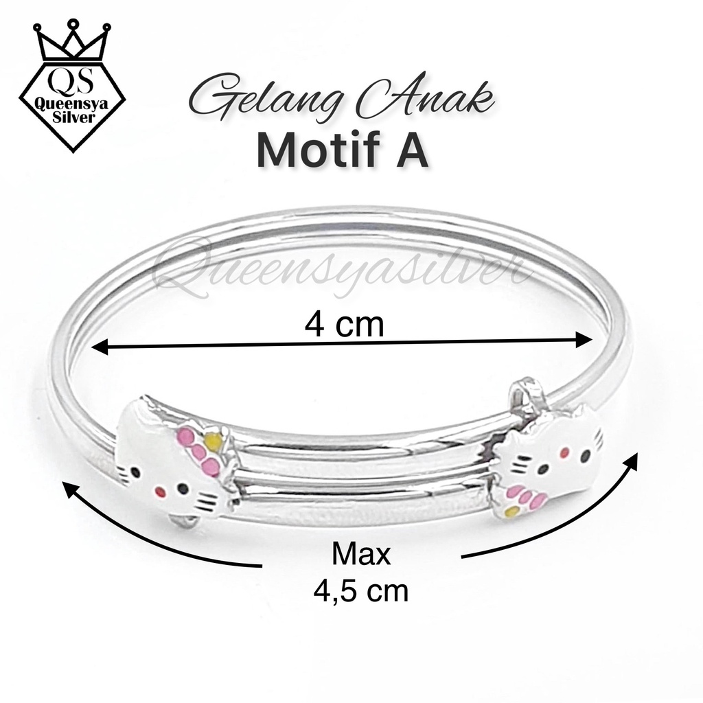 Gelang Perak Anak / Gelang Perak Bayi Hello Kitty QUEENSYA Silver