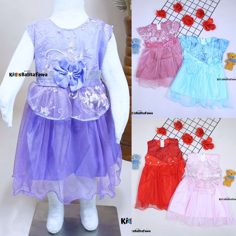 Gaun Baby Bella Uk. 6-18 Bulan / Dress Bayi Murah Baju Perempuan Gaun Pesta Anak Cewek Princess Kids