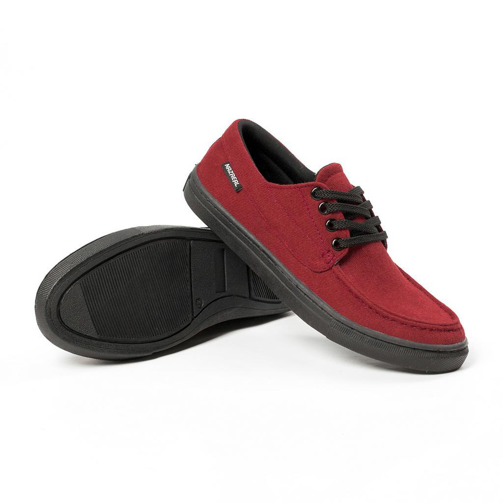 Sepatu Sneakers Pria Casual Naz Draco Maroon Hangout Sekolah Kerja Kuliah Travelling Shoes Trendi Original