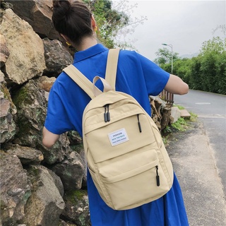 Tas Ransel Sekolah Laptop Wanita Original Korea Fashion Bahan Kanvas