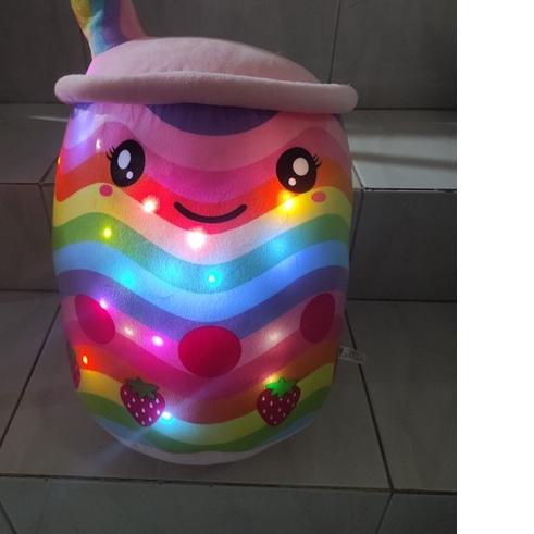 ♙ Boneka Boba Brown sugar milk tea Strawberry LED Jumbo ➵