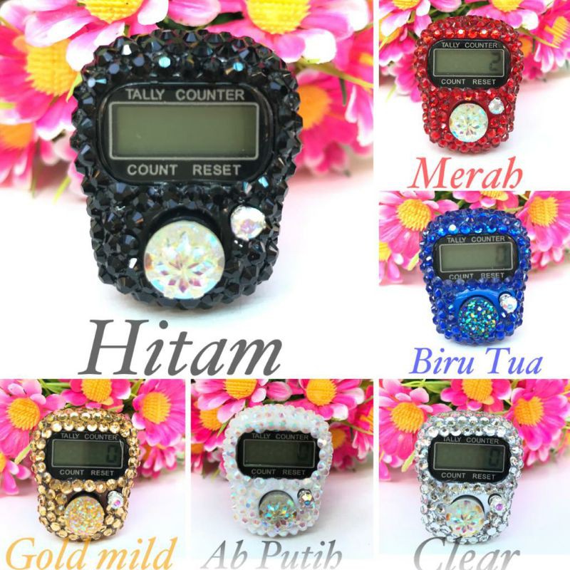*POLOS* PILIH WARNA Tasbih Digital swarovski Polos Alat Hitung Dzikir Tasbeh hias Tasdig Bling Bling