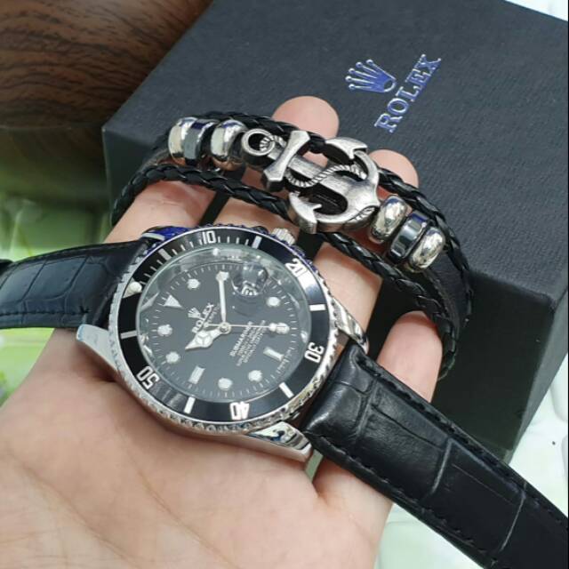 JAM TANGAN PRIA ROLEX SUBMARINER SEMI SUPER FREE GELANG