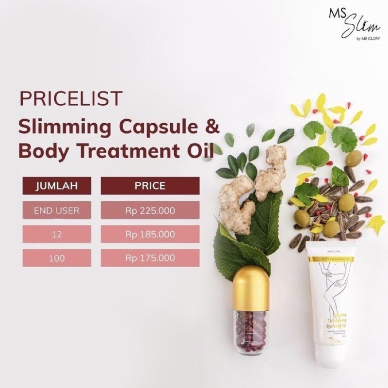 MS SLIM SLIMING CAPSULE / MS BLACK / BODY TREATMENT OIL MS GLOW