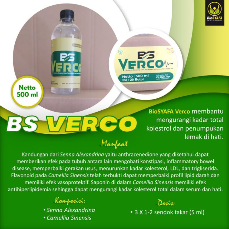 Biosyafa Verco - Biosyafa Kolesterol - Mengurangi Kadar Kolesterol Dan Penumpukan