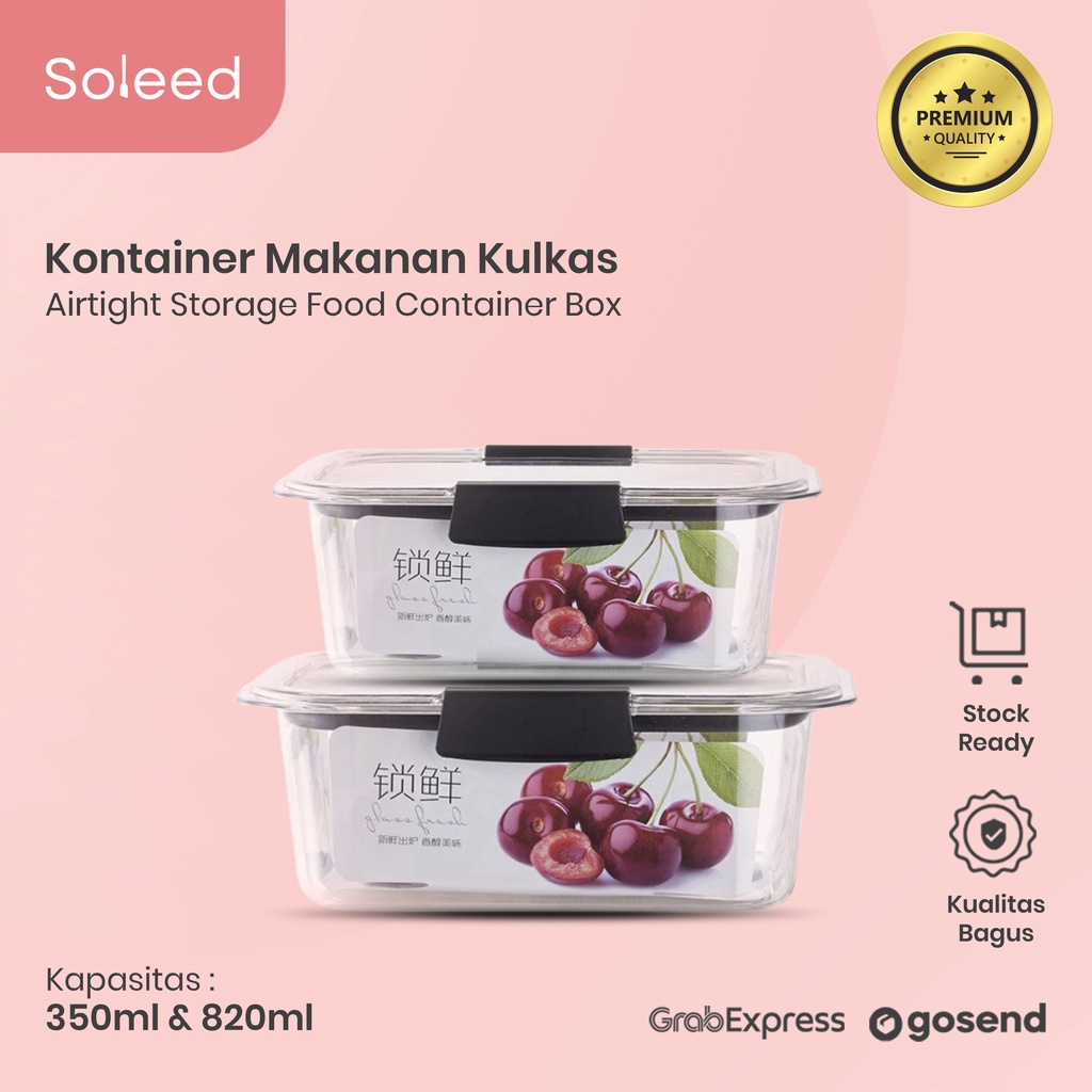 KOTAK KONTAINER MAKANAN KULKAS AIRTIGHT STORAGE CONTAINER BOX PET+PP