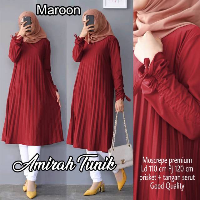 gamis remaja terbaru 2022 lebaran kekinian pesta Us amirah prisket tunik /Baju Gamis Syari Muslim Br