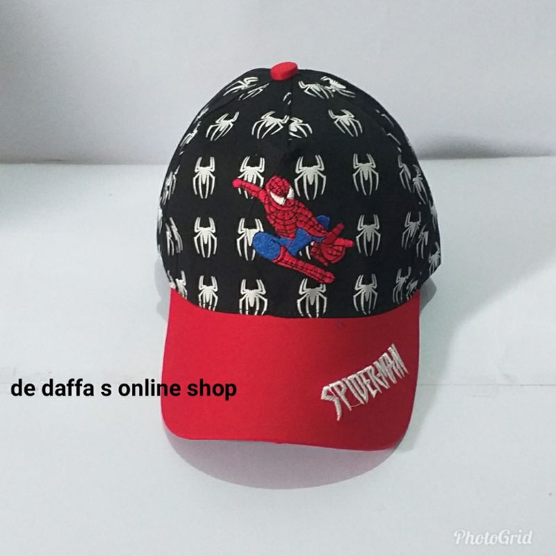 Topi Anak Baseball karakter Spiderman Marvel Bordir Full print