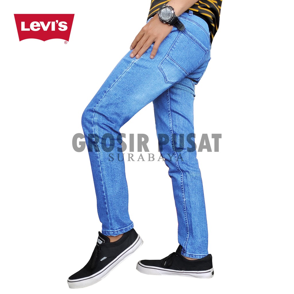  Celana  Jeans LIVES Pensil  Skinny Pria Biru Wash 27 38 