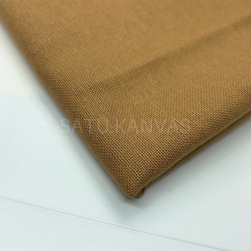 Kain LINEN RAMI Kualitas Premium bahan katun linen-Caramel