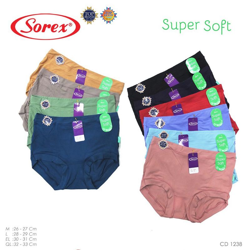 1 lusin/12 pcs CD sorex wanita 1238 super soft