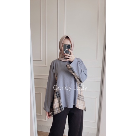 Yukia Flanel Combine Blouse