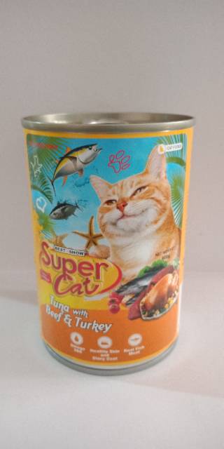 SuperCat Adult Chicken Tuna/Tuna Beef Turkey/Tuna Chicken Vegetable/Ocean Fish 400gr| super cat