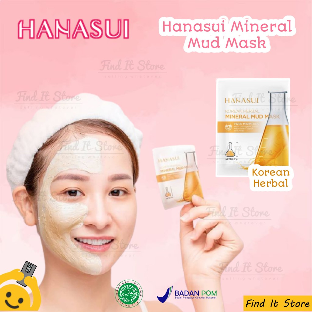 Hanasui Naturgo Lightening Peel Off Face Mask Masker hitam Komedo BPOM | Mineral Mud Mask