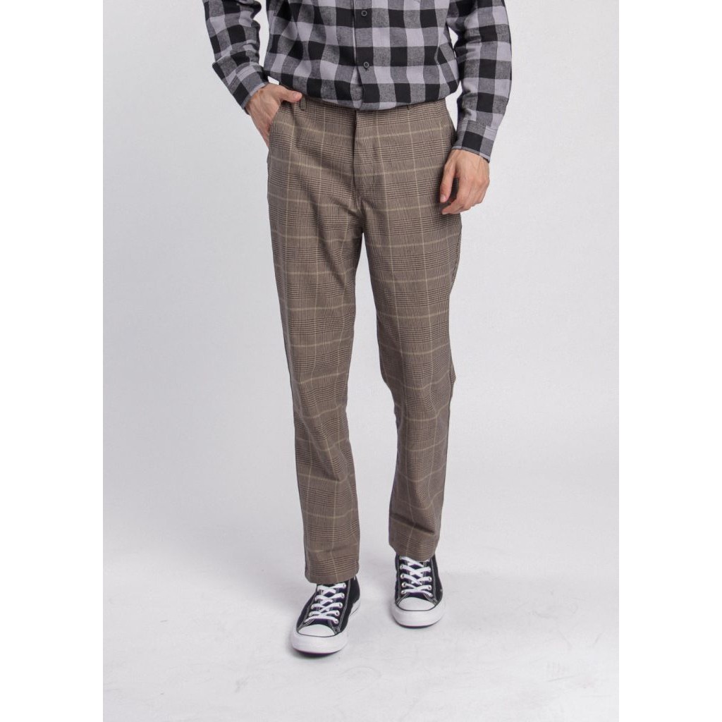  Erigo  Checked Pants Cocci Cream Shopee Indonesia