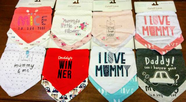 Slaber Segitiga Catell Love Bandana Bibs Isi 2