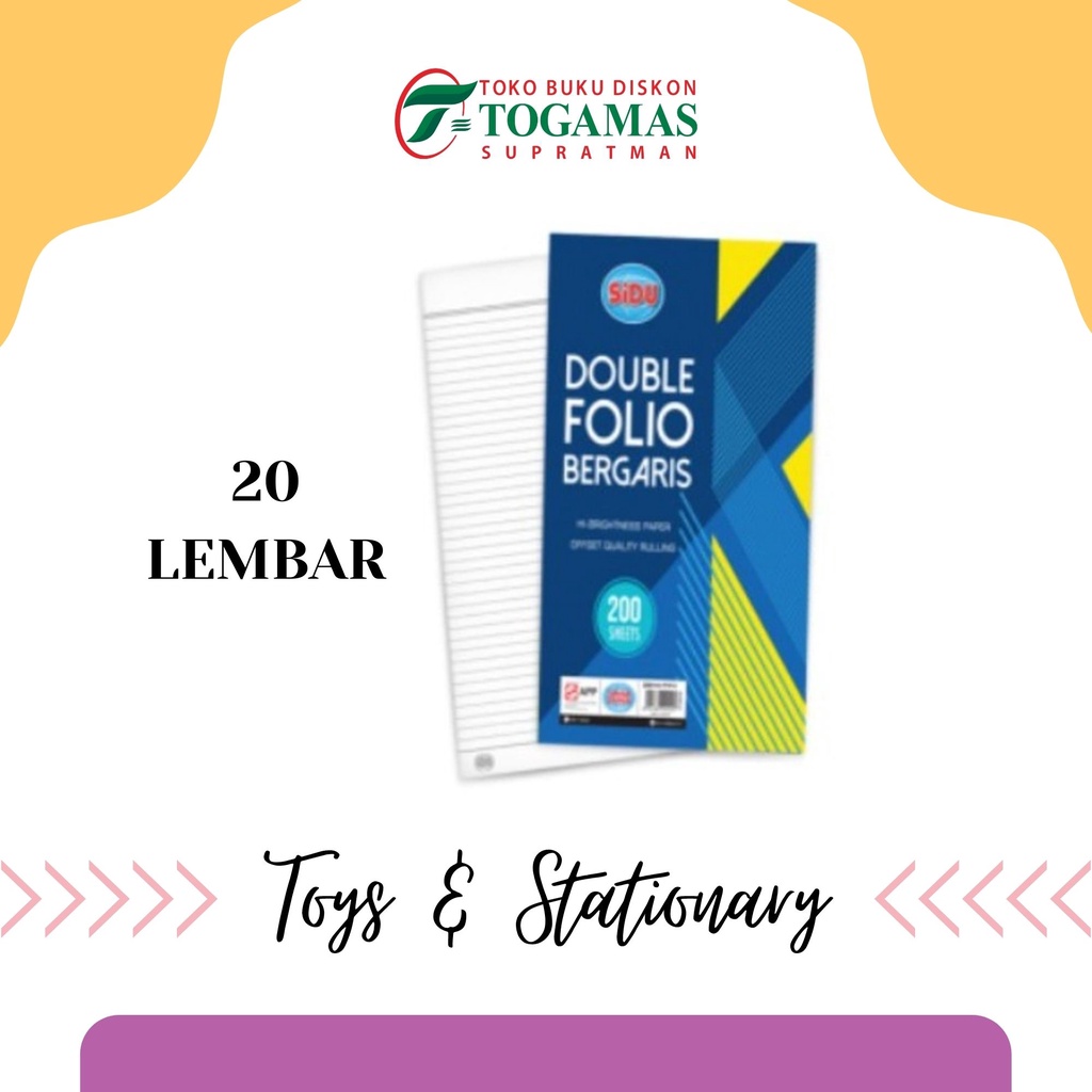 

DOUBLE FOLIO 20 LEMBAR SINAR DUNIA ORIGINAL