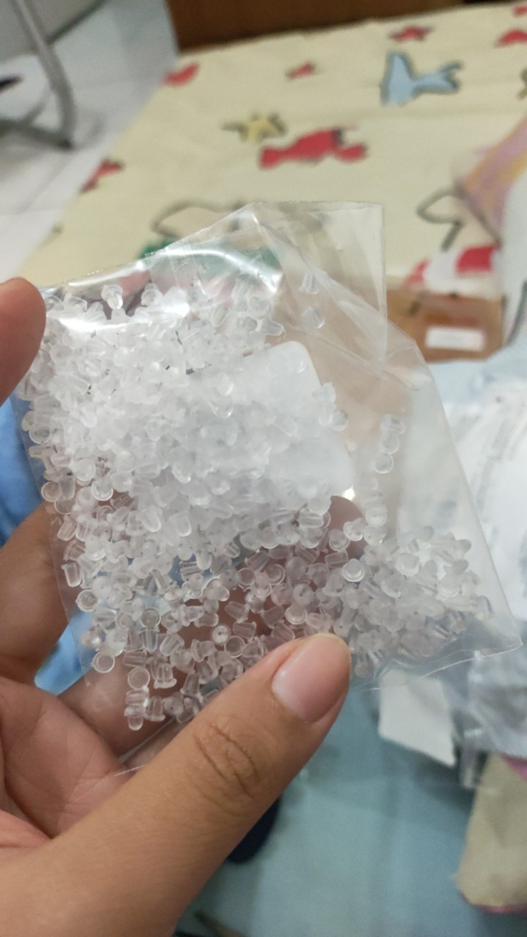 Cod Qipin 500pcs Kacang Bening Bahan Karet Lembut Untuk Perhiasan