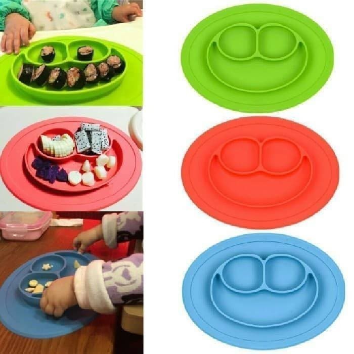 SHOPELLO - Piring Makan Bayi Silikon Anti Geser Plate Mat Tempat Makan Anak Silicone