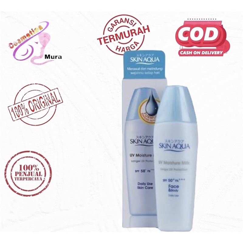 [ spf 50 - moisture milk ] skin aqua spf 50 pa ++++ || ORI BPOM Skin Aqua UV Moisture Milk (SPF 50) netto 40gram