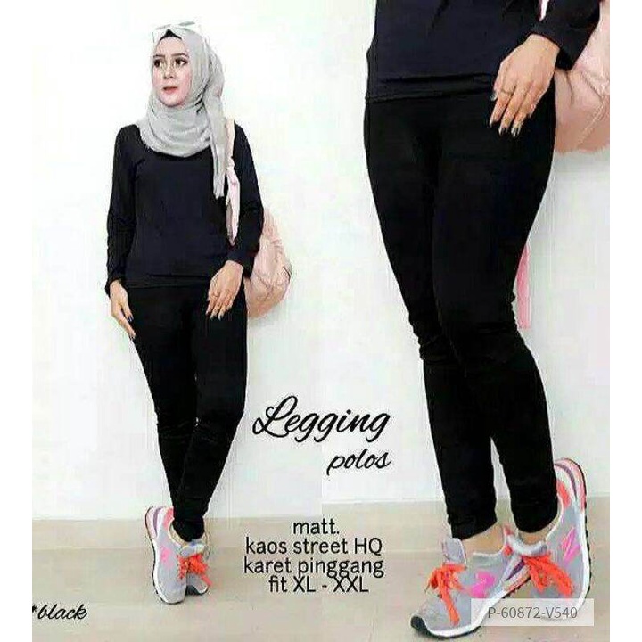 legging polos import hitam/legging import murah/legging polos hitam