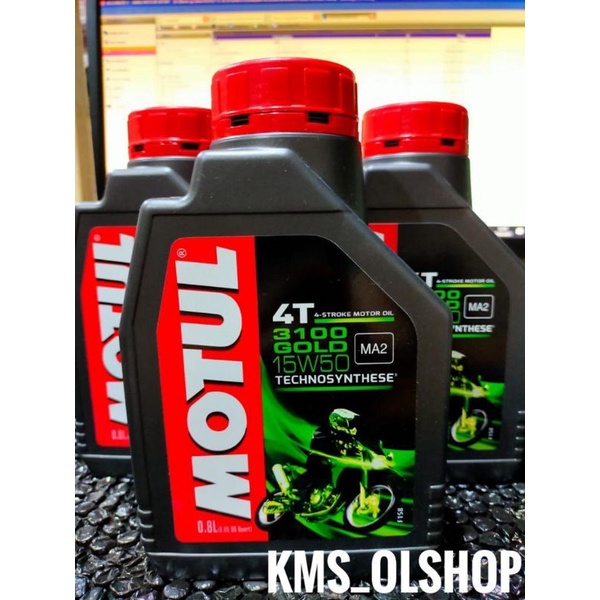 Oli Motul 3100 Gold 4T SAE 15W50 0,8 Liter  Oli mesin Motul 800 ml 15W-50 Pelumas Mesin