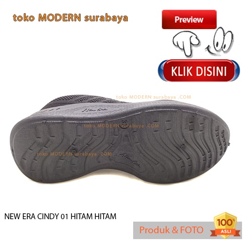 Sepatu anak sekolah sepatui sneakers tali NEW ERA CINDY 01 HITAM HITAM