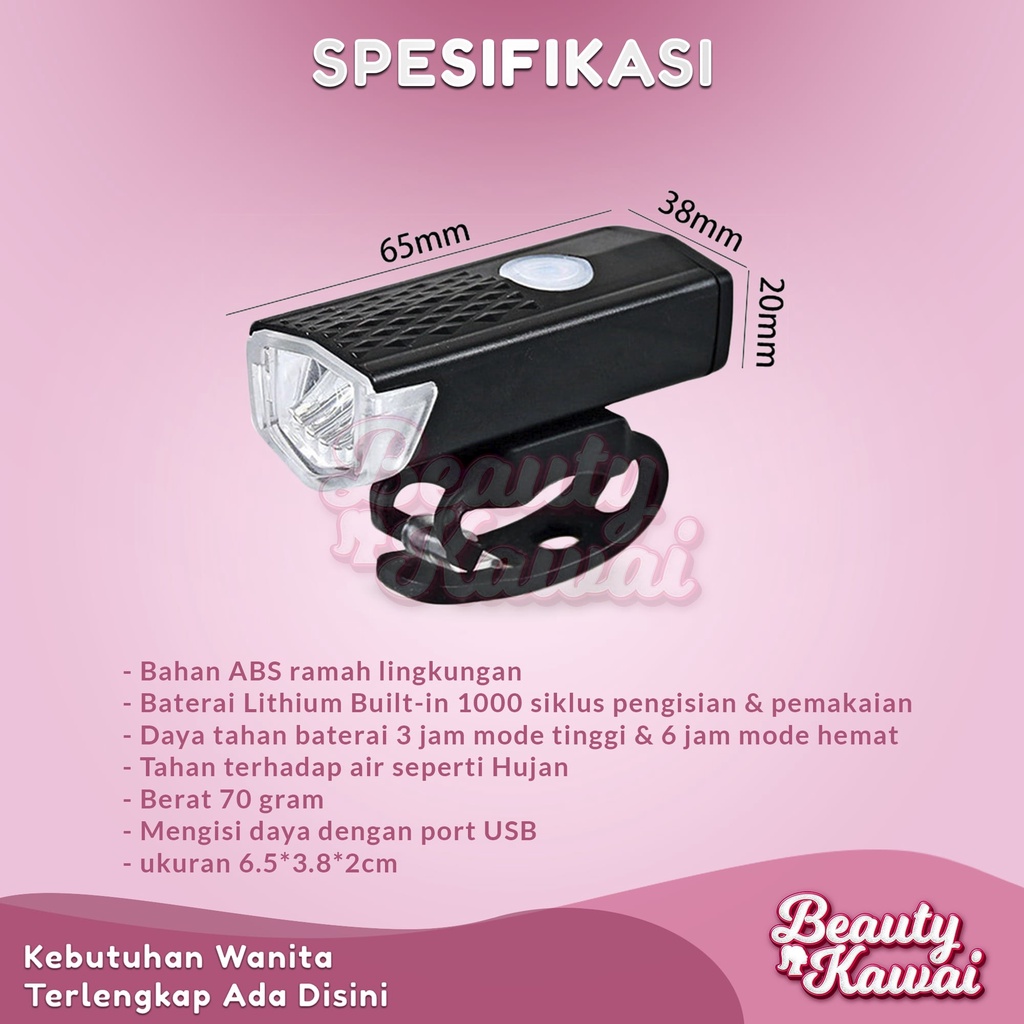 Lampu Sepeda Depan Belakang Aksesoris Olahraga Outdoor LED Waterproof