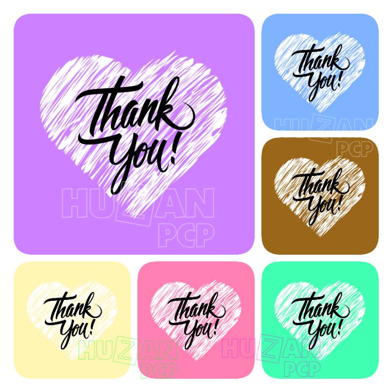 

sticker thank you bentuk kotak tanpa sudut