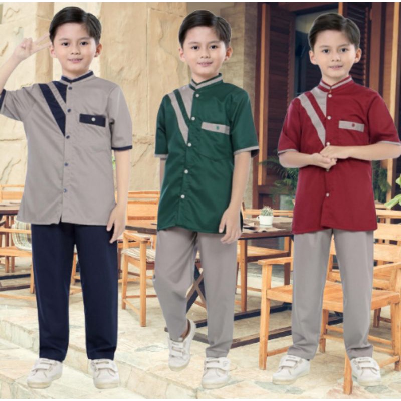 Koko Set|| Setelan Koko Hafiz Anak 1-12 Tahun/Setelan Baju Muslim Anak Laki-laki Varian Pilih Warna Terlaris