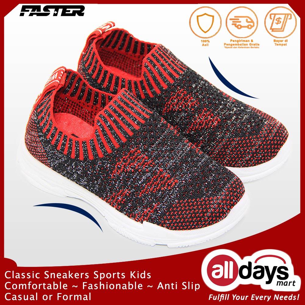 Faster Sepatu Sport Sneaker Anak Unisex 1807-1822 Size 32-37