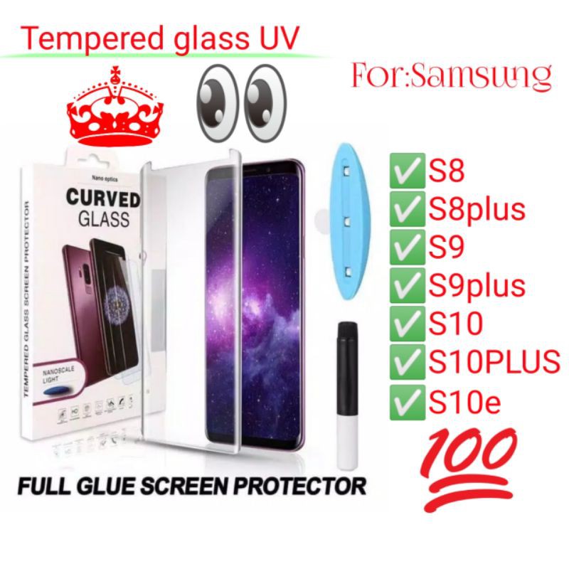 Samsung S8 S9 S10 Plus S8plus S9plus S10plus S10e e Antigores Bening Tempered Glass Screen TG UV