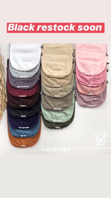 Koyu Hijab Iner Kupluk Rajut Premium