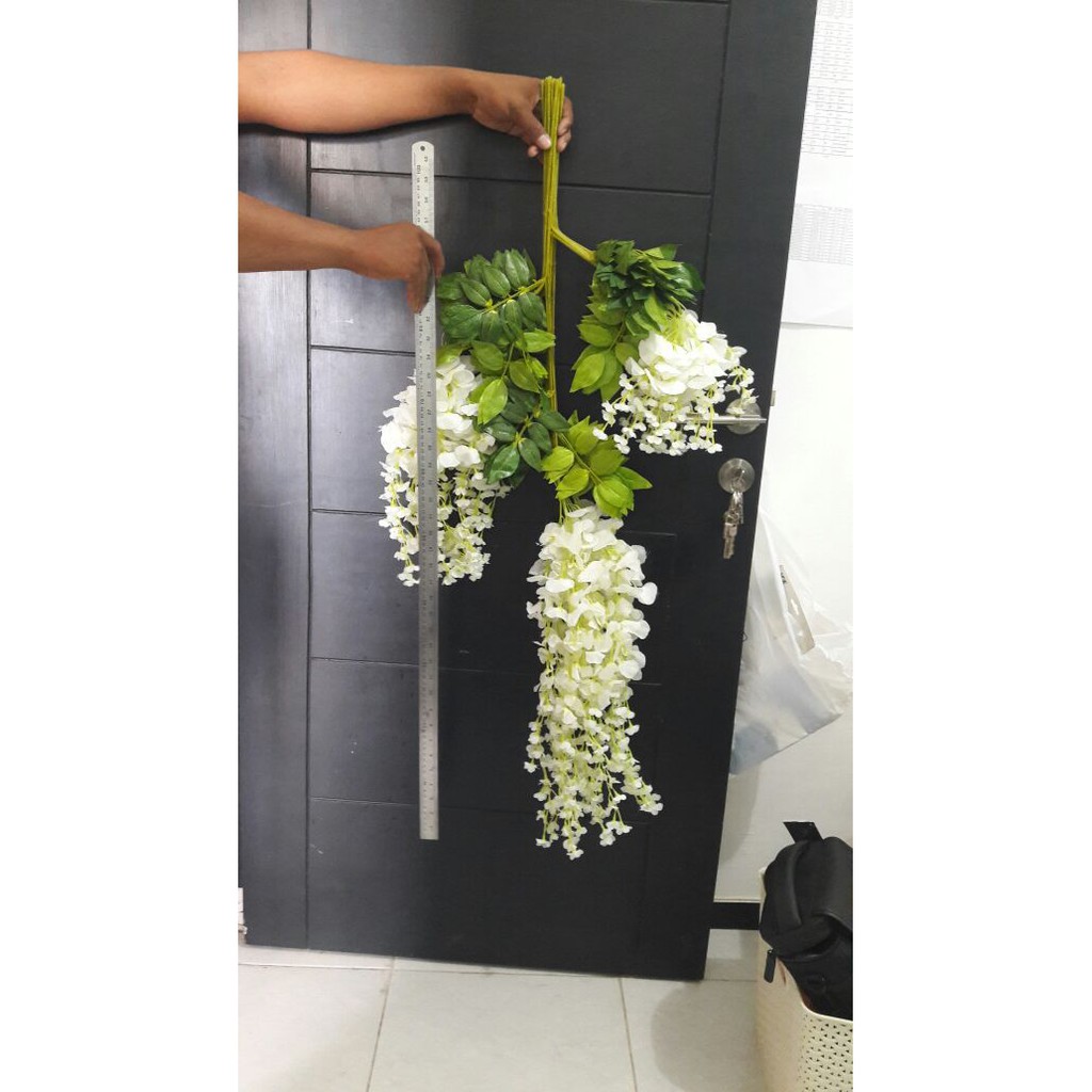 Bunga Plastik Wisteria Panjang Kanan Kiri Pendek. harga per lusin