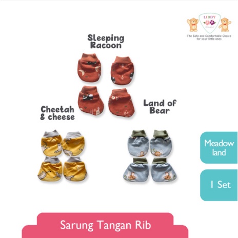 Libby Baby STK Motif Rib Sarung Tangan dan Kaki Bayi