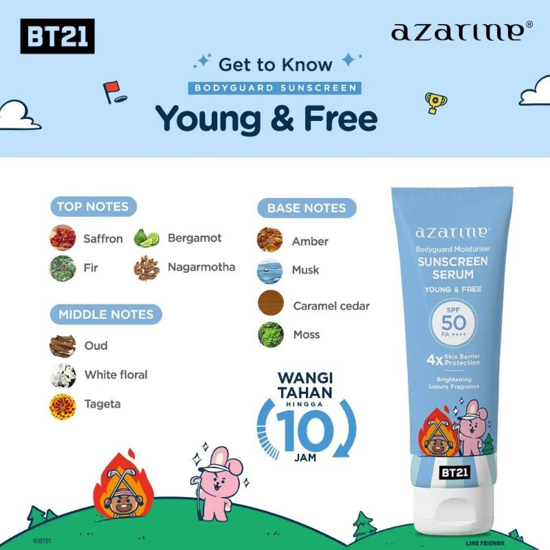 (GOSEND/COD) AZARINE BODY GUARD MOISTURIZER SUNSCREEN SERUM SPF 50 PA++++ 100ML - BODY SERUM BODY SUNSCREEN X BT21