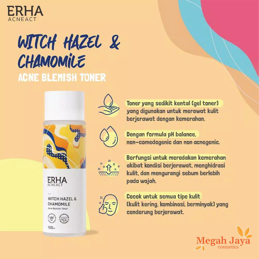 ERHA ACNEACT WITCH HAZEL &amp; CHAMOMILE ACNE BLEMISH TONER 10ML @MJ