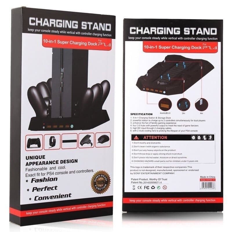 PS4 10-in-1 Super Charging Dock PS4 Plus Vertical Stand &amp; Cooling Fan