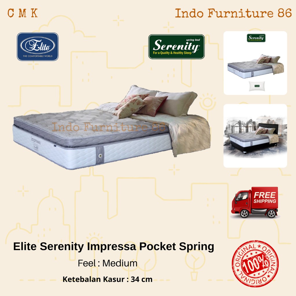 Kasur Elite Serenity Impressa Pocket Spring / Matras / Spring Bed Elite Serenity