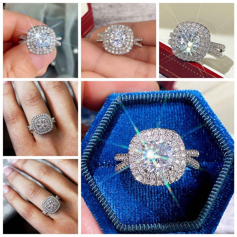 Cincin Pernikahan Bahan Cubic Zirconia Untuk Wanita