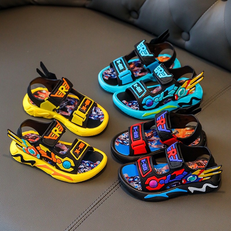 littlekiddoss SH2223N Sepatu Sendal Gunung Anak Sandal Robot Wings Anak Laki-Laki Transformer Import