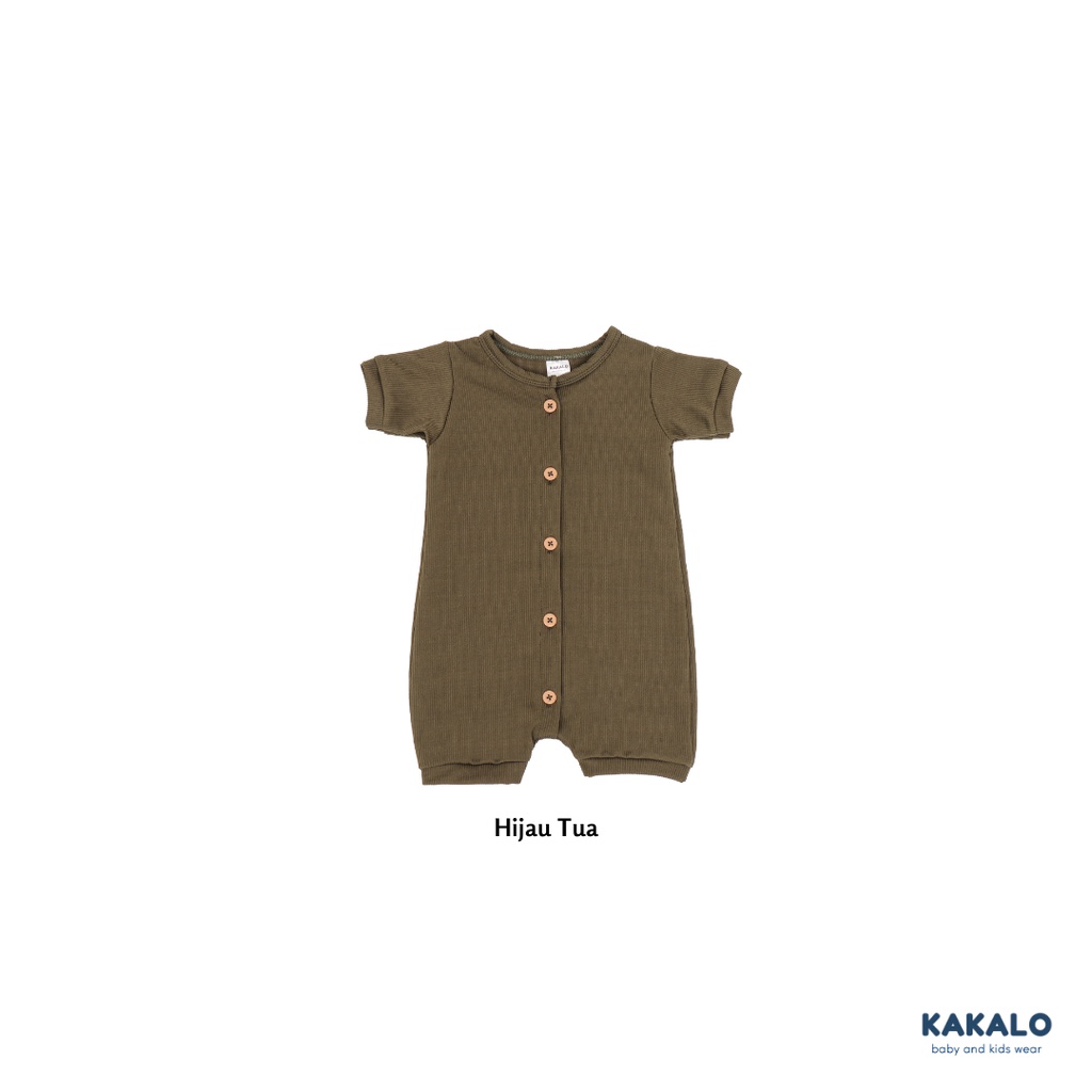KAKALO Pakaian Bayi | Bunaken Rib Romper (0-1 Tahun)-Hijau Tua